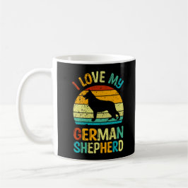 Ich Liebe meinen deutschen Schäferhund Hund Blue B Kaffeetasse