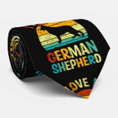 Ich Liebe meinen deutschen Schäferhund Hund Blue B Krawatte (Gerollt)