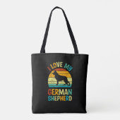 Ich Liebe meinen deutschen Schäferhund Hund Blue B Tasche (Rückseite)