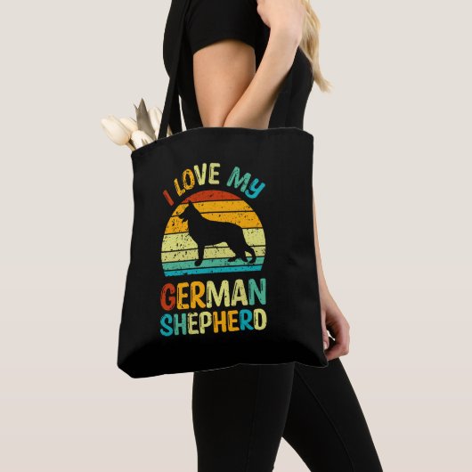 Ich Liebe meinen deutschen Schäferhund Hund Blue B Tasche (Von Nahem)