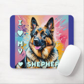 Ich liebe meinen Deutschen Schäferhund Mousepad (Mit Mouse)