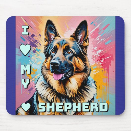 Ich liebe meinen Deutschen Schäferhund Mousepad (Vorne)