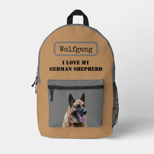 Ich Liebe meinen deutschen Schäferhund oder elsäss Bedruckter Rucksack (Vorderseite)