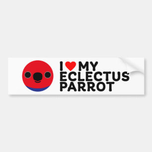 ICH LIEBE MEINEN ECLECTUS PAPAGEI - Weiblich Autoaufkleber