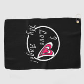 Ich Liebe meinen Engel Golfhandtuch (Horizontal)