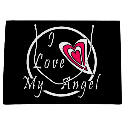 Ich Liebe meinen Engel Große Geschenktüte (Vorderseite)