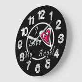 Ich Liebe meinen Engel Große Wanduhr (Winkel)