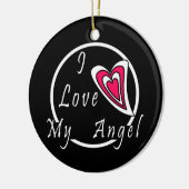 Ich Liebe meinen Engel Keramik Ornament (Links)