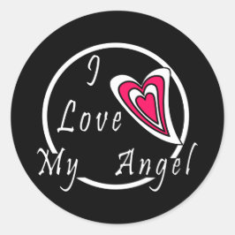 Ich Liebe meinen Engel Runder Aufkleber