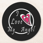 Ich Liebe meinen Engel Runder Pappuntersetzer (Vorderseite)