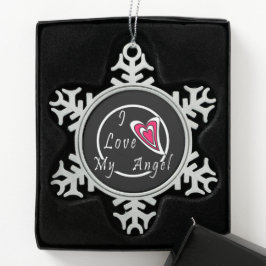 Ich Liebe meinen Engel Schneeflocken Zinn-Ornament