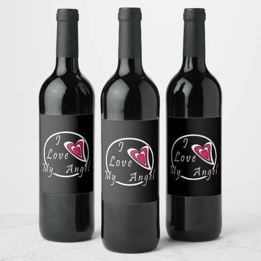 Ich Liebe meinen Engel Weinetikett (Flaschen)