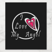 Ich Liebe meinen Engel Weinetikett (Einzelnes Label)