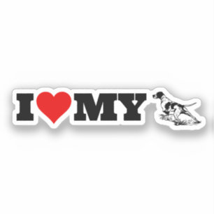 Ich liebe meinen English Pointer Aufkleber