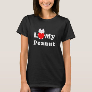 Ich liebe meinen Erdnuss-Katzenbesitzer-Pet-Kätzch T-Shirt