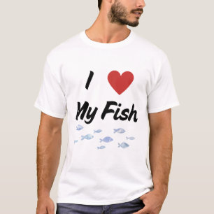 Ich Liebe meinen Fisch Text und mein Herz T-Shirt