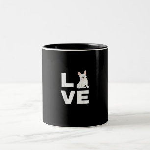 ich liebe meinen Französischen Bulldogge Hundelieb Zweifarbige Tasse