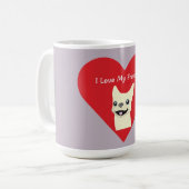 Ich liebe meinen Frenchie, Lavender Kaffeetasse (Vorderseite Links)