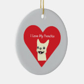 Ich liebe meinen Frenchie, Lavender Keramik Ornament (Rechts)