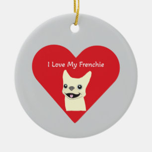 Ich liebe meinen Frenchie, Lavender Keramik Ornament
