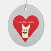 Ich liebe meinen Frenchie, Lavender Keramik Ornament (Links)