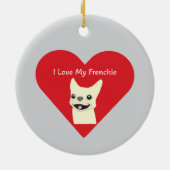 Ich liebe meinen Frenchie, Lavender Keramik Ornament (Hinten)