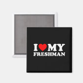 Ich liebe meinen Freshman - Rotes Herz Magnet (Vorderseite/Rückseite)