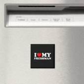 Ich liebe meinen Freshman - Rotes Herz Magnet (In Situ (Geschirrspüler))
