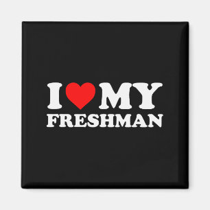 Ich liebe meinen Freshman - Rotes Herz Magnet