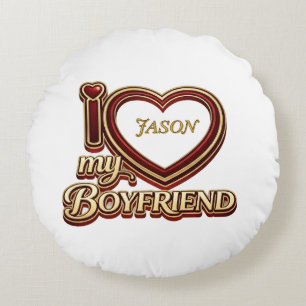 Ich liebe meinen Freund Benutzerdefiniert Rundes Kissen