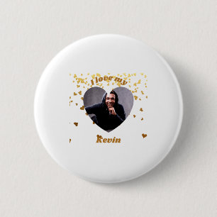 Ich liebe meinen Freund Herz Foto Name T-Shirt Button