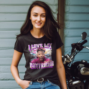 Ich liebe meinen Freund lila Bootleg Rapper Foto T-Shirt