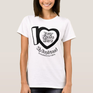 Ich liebe meinen Freund mit Foto Valentinstag Schw T-Shirt