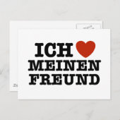 Ich Liebe Meinen Freund Postkarte (Vorne/Hinten)