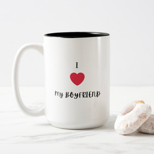 Ich Liebe meinen Freund Zweifarbige Tasse (Mit Donut)