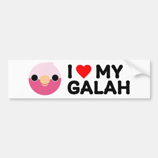 ICH LIEBE MEINEN GALAH AUTOAUFKLEBER (Vorne)