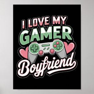 Ich liebe meinen Gamer-Freund Valentins Herz Vinta Poster