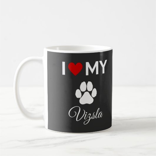 Ich Liebe meinen Gebrauchttext Vizsla Hund Kaffeetasse (Links)