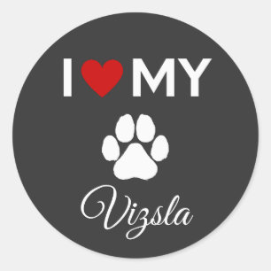 Ich Liebe meinen Gebrauchttext Vizsla Hund Runder Aufkleber