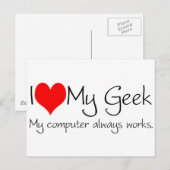 Ich Liebe meinen Geek Postkarte (Vorne/Hinten)