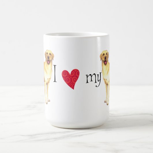 Ich Liebe meinen Gelbe Labrador Kaffeetasse (Mittel)