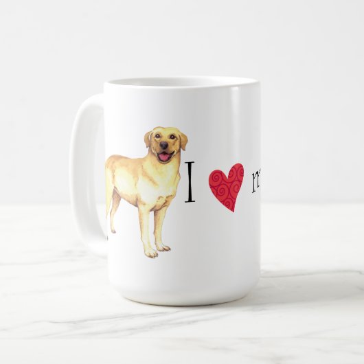 Ich Liebe meinen Gelbe Labrador Kaffeetasse (Vorderseite Links)
