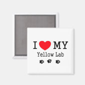 Ich Liebe meinen Gelbe Labrador Magnet (Vorderseite/Rückseite)