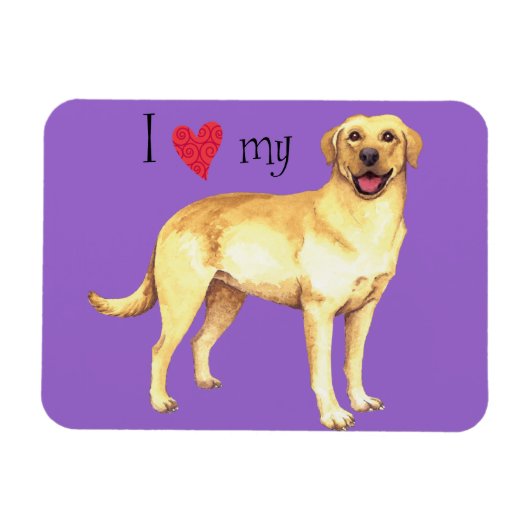 Ich Liebe meinen Gelbe Labrador Magnet (Horizontal)