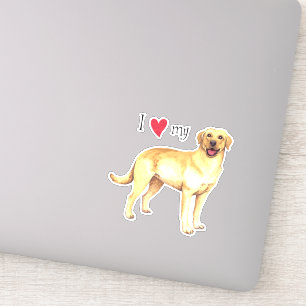 Ich Liebe meinen Gelbe Labrador Vinyl Sticker