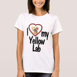 Ich liebe meinen gelben Lab - Süße Herz Foto Hunde T-Shirt