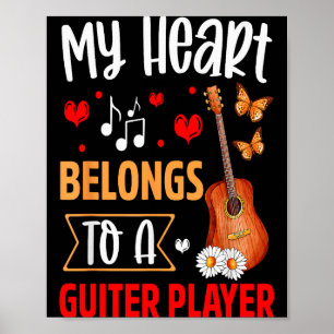 Ich liebe meinen Gitarrenspieler Ehemann Ehefrau G Poster