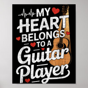 Ich liebe meinen Gitarrenspieler Ehemann Ehefrau L Poster