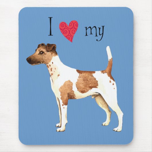 Ich Liebe meinen glatten Fox Terrier Mousepad (Vorne)