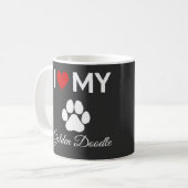 Ich Liebe meinen "Golden Doodle"-Sondertext Kaffeetasse (Vorderseite Links)